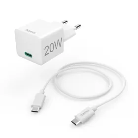   Hama hálózati töltő USB-C Mini PD/QC 20W + 1m kábel - fehér (00201675)