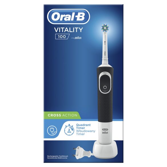 Oral-B D100 Vitality fekete CrossAction fogkefe