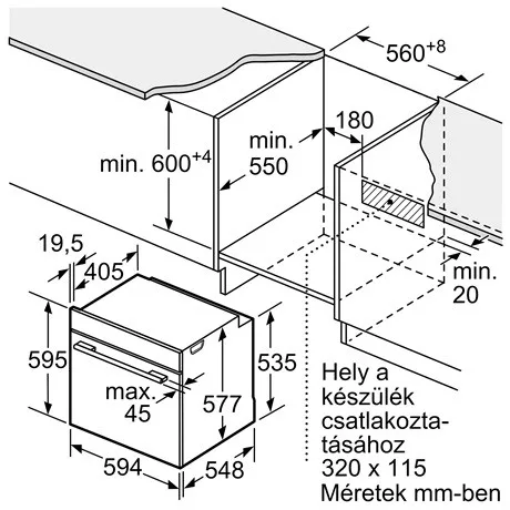 Bosch HBG7321B1 sütő beépíthető