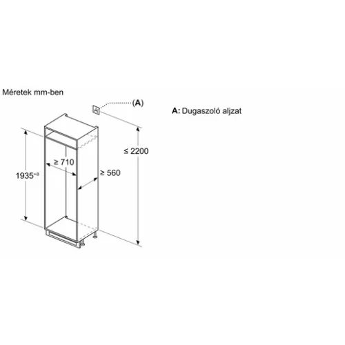 Bosch KBN96VFE0 hűtő alulfagyasztós beépíthető