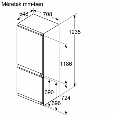 Bosch KBN96ADD0 hűtő alulfagyasztós beépíthető