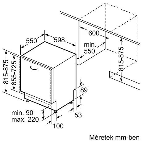 Bosch SMV4HTX00E mosogatógép beépíthető 13 teríték integrált