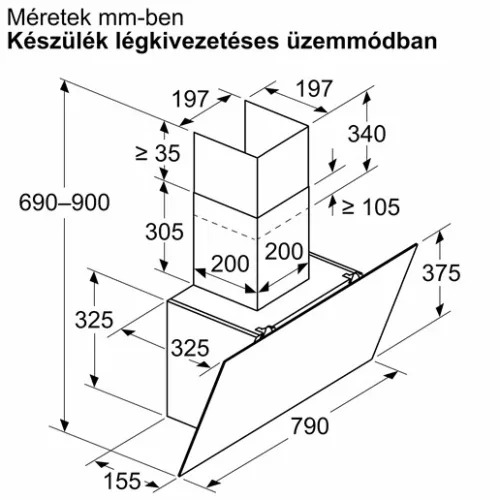 Bosch DWK85DK60 páraelszívó kürtős