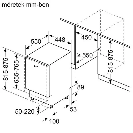 Bosch SPH4EMX24E mosogatógép beépíthető 10 teríték integrált