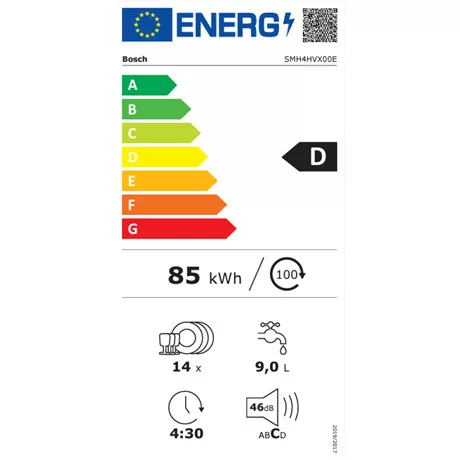 Bosch SMH4HVX00E mosogatógép beépíthető 14 teríték integrált