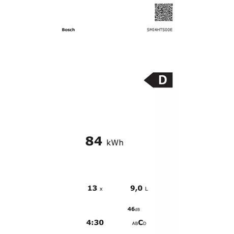 Bosch SMI4HTS00E mosogatógép beépíthető 13 teríték