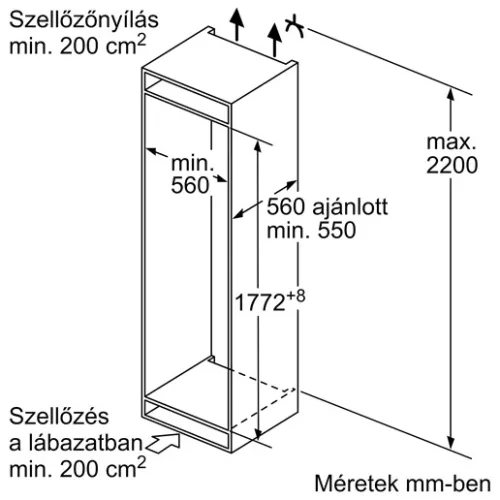 Bosch KIN865SE0 hűtő alulfagyasztós beépíthető