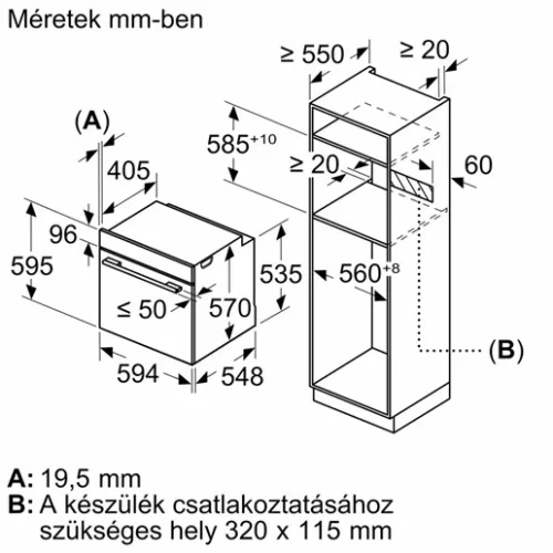Bosch HBA534BW3 sütő beépíthető elektromos