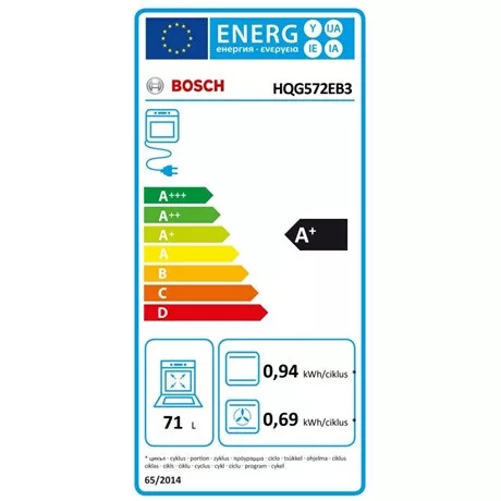Bosch HQG572EB3 sütő beépíthető gőz funkcióval