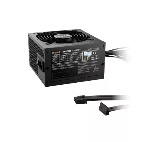 Be Quiet! Tápegység 550W - SYSTEM POWER 11 (80+ Bronze, ATX3.1, PCIe5.1, fekete)