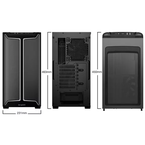 Be Quiet! Számítógépház - Pure Base 501 DX Black (ATX, edzett üveg oldallap, fekete)