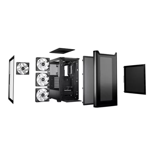 Be Quiet! Számítógépház - Pure Base 501 LX Black (ATX, edzett üveg oldallap, fekete)