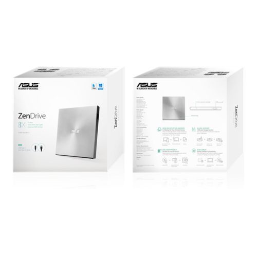 Külső DVD író Asus ZenDrive U8M SDRW-08U8M-U Ezüst Ultraslim