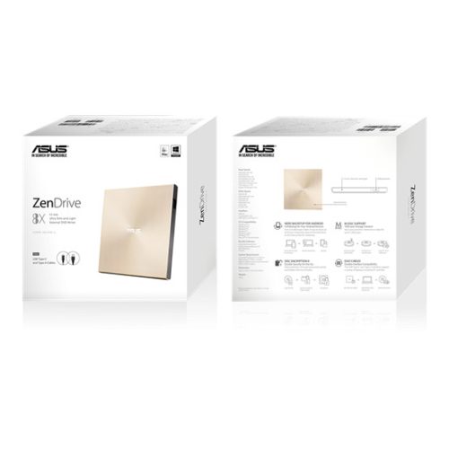 Külső DVD író Asus ZenDrive U8M SDRW-08U8M-U Arany Ultraslim