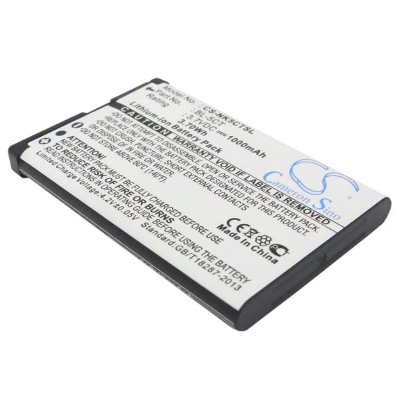 Nokia BL-5CT 3.7V 1000mAh utángyártott akku Li-ion