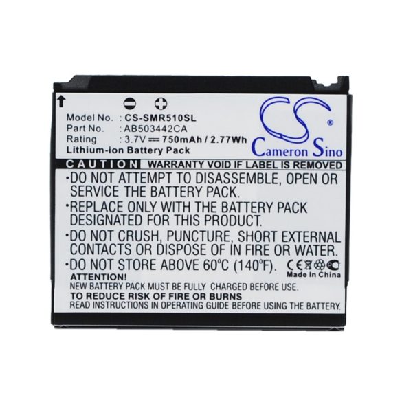 Samsung AB503442CA, AB503442BABSTD,  AB503442CA 3.7V 750mAh utángyártott akku Li-ion