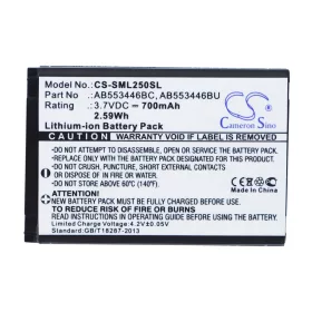   Samsung AB553446BU, AB553446BC,  AB553446BU 3.7V 700mAh utángyártott akku Li-ion