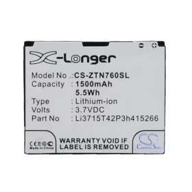   AT&T Li3715T42P3h415266 3.7V 1500mAh utángyártott akku Li-ion
