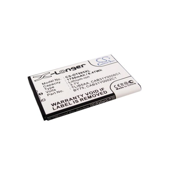 Alcatel BY75,  CAB150000SC1,  CAB31Y0002C1 3.7VV 1750mAh utángyártott akku Li-ion