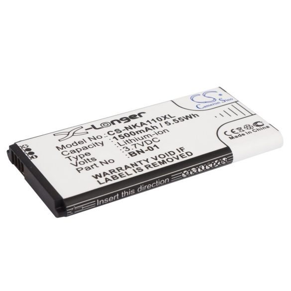 Nokia BN-01 3.7V 1500mAh utángyártott akku Li-ion