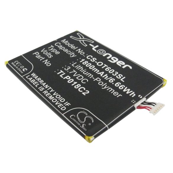 Alcatel TLp018C4, TLP018C2,  TLp018C4 3.7V 1800mAh utángyártott akku Li-Polymer