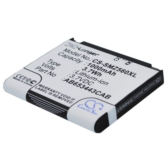 Samsung AB603443AA,  AB603443AASTD,  AB603443CA 3.7V 1000mAh utángyártott akku Li-ion