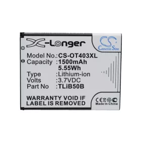   Alcatel CAB60B0001C2, TLiB50B, CAB60B0000C2 3.7V 1500mAh utángyártott akku Li-ion
