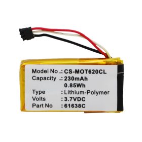   Motorola 61638C,  SNN5904A, SNN5904A 3.7V 230mAh utángyártott akku Li-Polymer
