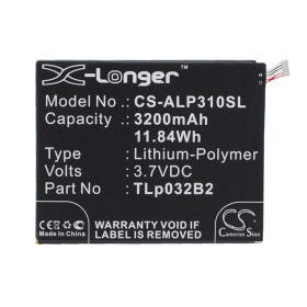   Alcatel TLp032B2,  TLp032BD,  TLp032C2 3.7V 3200mAh utángyártott akku Li-Polymer