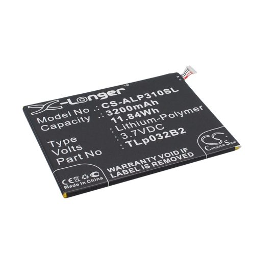 Alcatel TLp032B2,  TLp032BD,  TLp032C2 3.7V 3200mAh utángyártott akku Li-Polymer