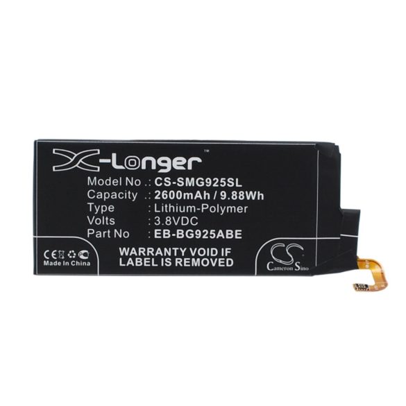 Samsung EB-BG925ABE,  GH43-04420A,  GH43-04420B 3.8V 2600mAh utángyártott akku Li-Polymer