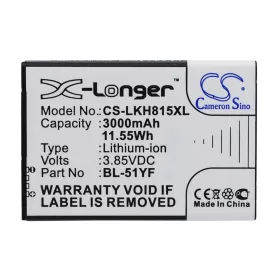   LG BL-51YF,  EAC62858501, EAC62858501 3.85V 3000mAh utángyártott akku Li-ion