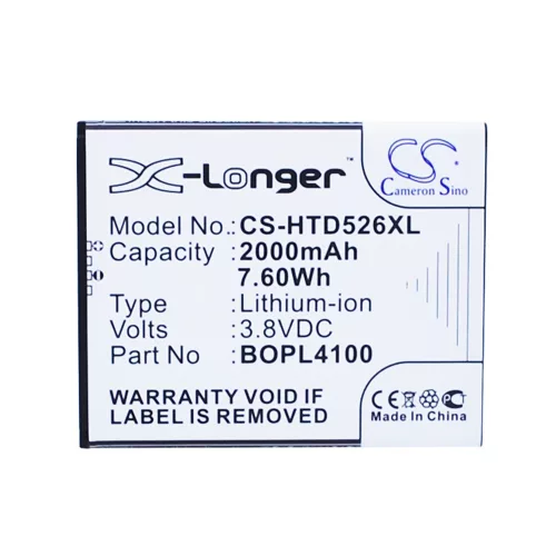 HTC HQ60331141000, BOPL4100,  BOPM310 3.8V 2000mAh utángyártott akku Li-ion
