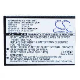   Huawei HB434666RBC, HB434666RAW,  HB434666RBC 3.7V 1150mAh utángyártott akku Li-ion