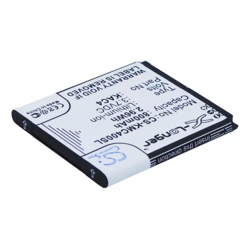 KAZAM KAC4,  KAC4-AAABD008954, KAC4-AAABD008954 3.7V 800mAh utángyártott akku Li-ion