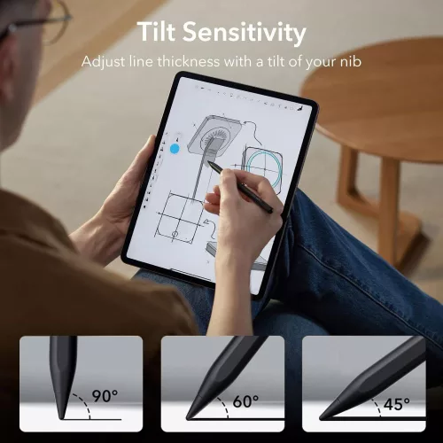 ESR Geo Digital+ Stylus Pen aktív toll rajzoláshoz, jegyzethez, Apple iPad-hez - fekete