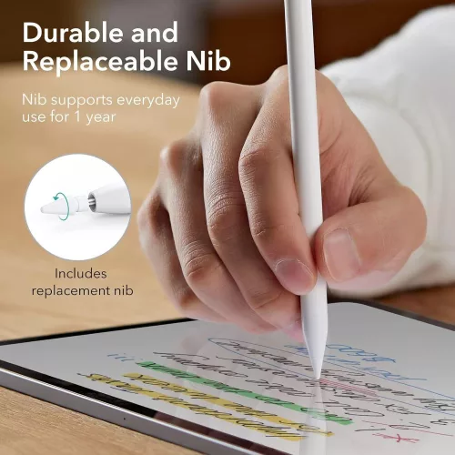ESR Geo Digital+ Stylus Pen aktív toll rajzoláshoz, jegyzethez, Apple iPad-hez - fehér