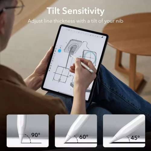 ESR Geo Digital+ Stylus Pen aktív toll rajzoláshoz, jegyzethez, Apple iPad-hez - fehér