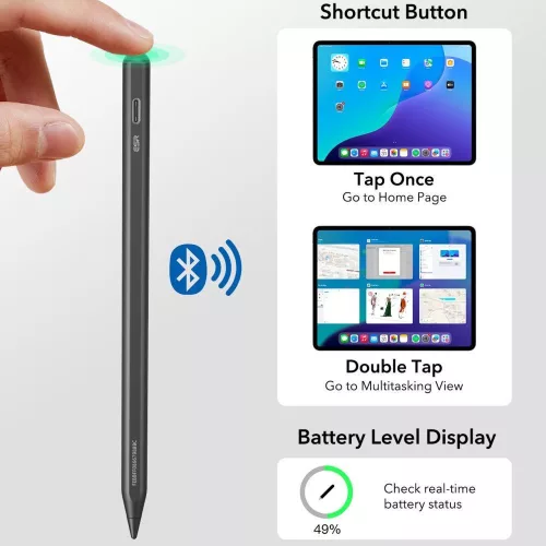 ESR Geo Digital Stylus Pen aktív toll rajzoláshoz, jegyzethez, Apple iPad-hez - fekete