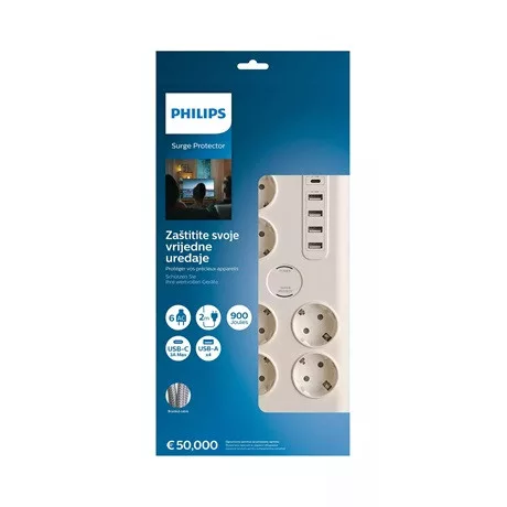 Philips SPN7060WA/58 túlfeszültségvédő elosztó
