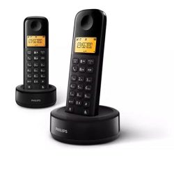   Philips D1602B/53 dect telefon fekete 300mah 2 kézibeszélő