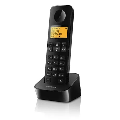 Philips D2601B/53 dect telefon fekete 550mah