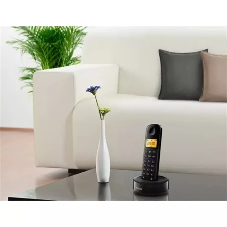 Philips D1601B/53 dect telefon fekete 300mah