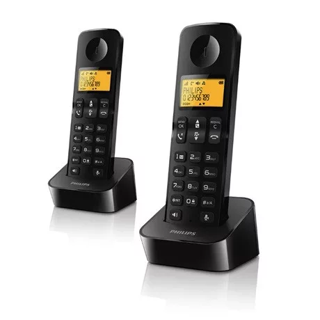 Philips D2602B/53 dect telefon fekete 550mah 2 kézibeszélő