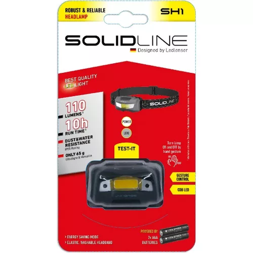 Solidline SH1 fejlámpa 110/15lm 2AA hand on/off TIB