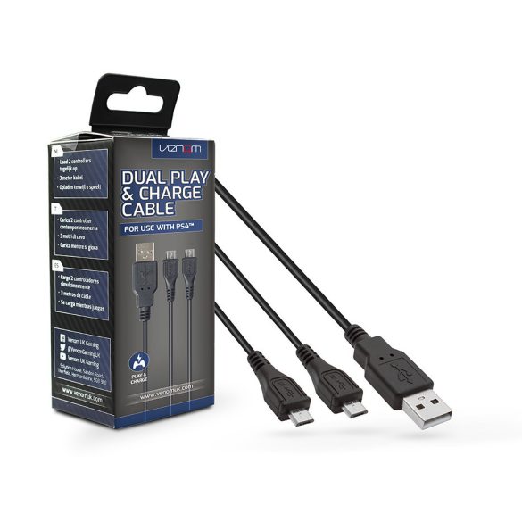 Venom VS2794 Dual Play n Charge 3 méter Micro-USB töltőkábel