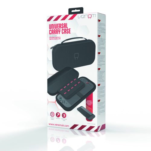 Venom VS4933 Nintendo Switch 2/Switch/OLED/Lite fekete hordtáska + Switch 2 kijelzővédő fólia