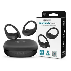   Boompods TWS Bluetooth sztereó headset v5.0 + töltőtok - Boompods Sportpods Ocean TWS with Charging Case - fekete