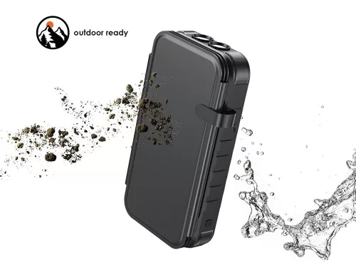 Univerzális hordozható, asztali akkumulátor töltő - Boompods Neutron Solar-Fold Power Bank - 2xUSB + Type-C + PD + QC3.0 - 16.000 mAh - fekete