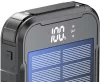 Univerzális hordozható, asztali akkumulátor töltő - Boompods Neutron Solar-Fold Power Bank - 2xUSB + Type-C + PD + QC3.0 - 16.000 mAh - fekete